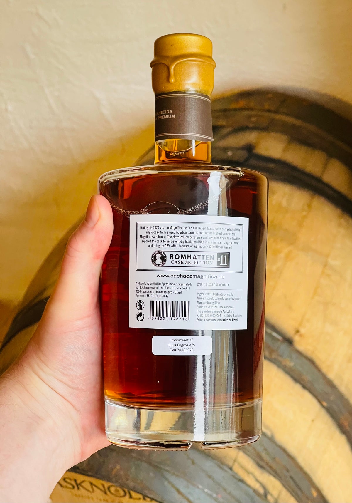 Bagetiket på Magnífica de Faria med Romhatten Cask Selection #11