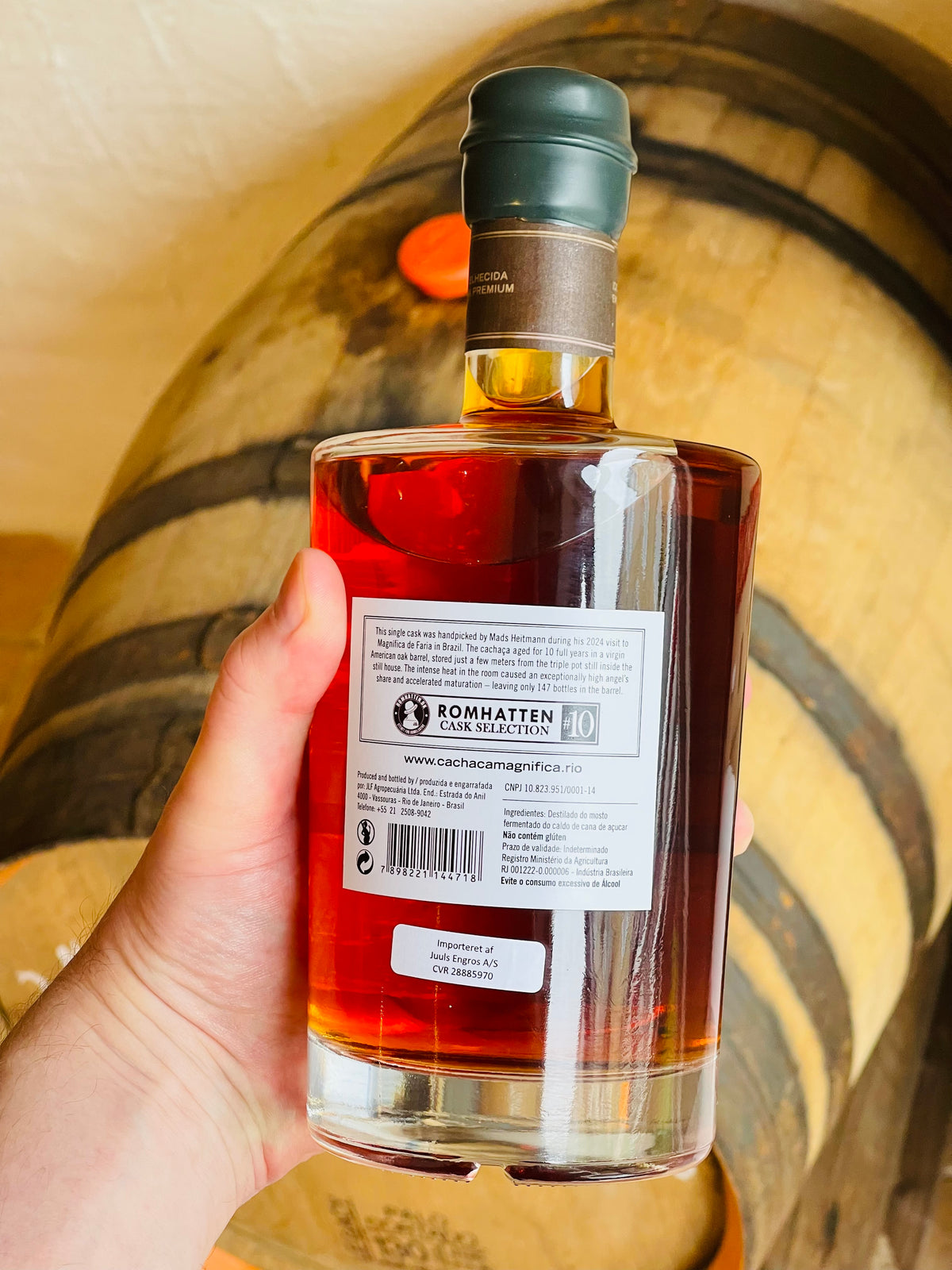 Bagetiket på Magnífica de Faria med Romhatten Cask Selection #10