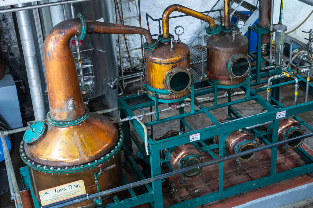 John Dore 1 double retort pot still hos St. Lucia Distillers